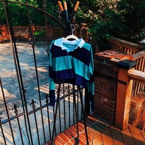 ae colorblock vsco girl henley top 🌊